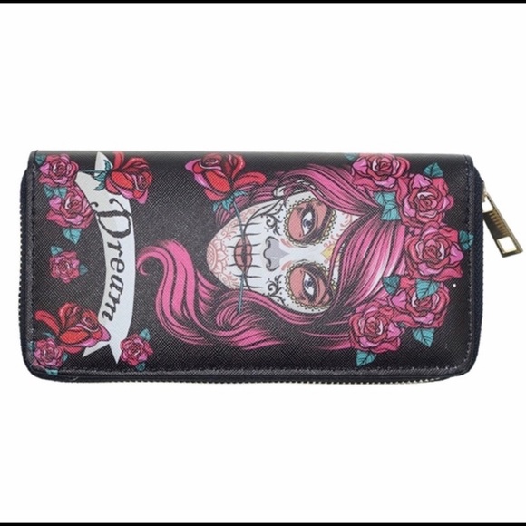 Skull Dreamer PU Leather Wallet Clutch Bag - Picture 2 of 5